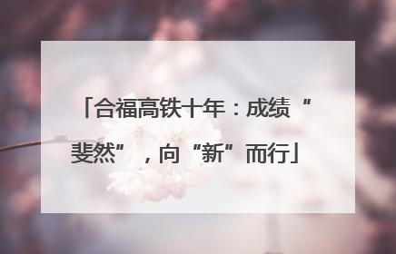 合福高铁十年：成绩“斐然”，向“新”而行