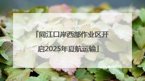同江口岸西部作业区开启2025年夏航运输