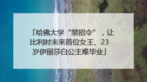 哈佛大学“禁招令”，让比利时未来首位女王、23岁伊丽莎白公主难毕业