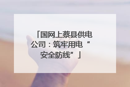 国网上蔡县供电公司：筑牢用电“安全防线”