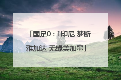 国足0∶1印尼 梦断雅加达 无缘美加墨