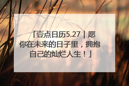 壹点日历5.27｜愿你在未来的日子里，拥抱自己的灿烂人生！