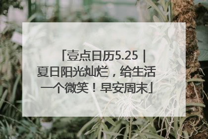 壹点日历5.25｜夏日阳光灿烂，给生活一个微笑！早安周末