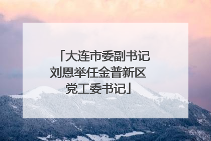 大连市委副书记刘恩举任金普新区党工委书记