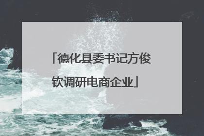 德化县委书记方俊钦调研电商企业