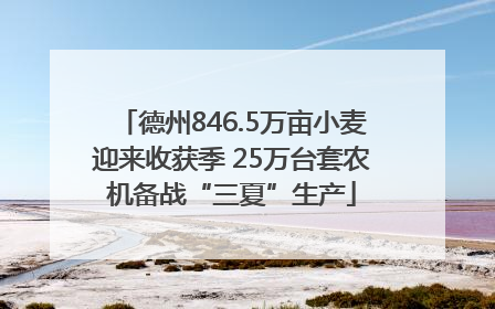 德州846.5万亩小麦迎来收获季 25万台套农机备战“三夏”生产