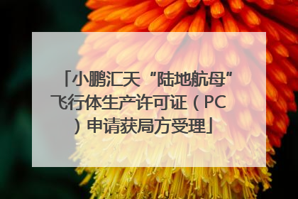 小鹏汇天“陆地航母”飞行体生产许可证（PC）申请获局方受理