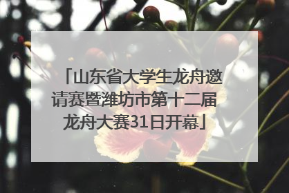 山东省大学生龙舟邀请赛暨潍坊市第十二届龙舟大赛31日开幕