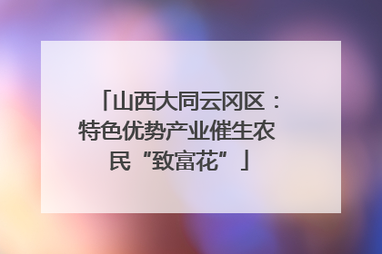 山西大同云冈区：特色优势产业催生农民“致富花”