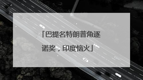 巴提名特朗普角逐诺奖，印度恼火