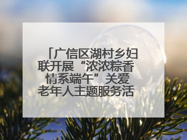广信区湖村乡妇联开展“浓浓粽香 情系端午”关爱老年人主题服务活动（图）