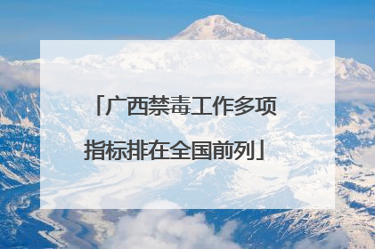 广西禁毒工作多项指标排在全国前列