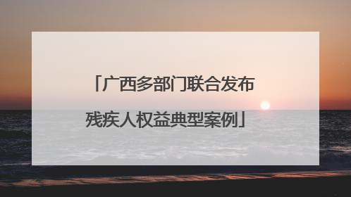 广西多部门联合发布残疾人权益典型案例