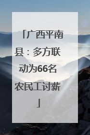 广西平南县：多方联动为66名农民工讨薪