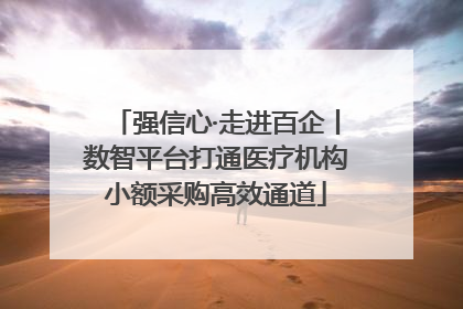 强信心·走进百企丨数智平台打通医疗机构小额采购高效通道