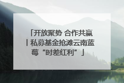 开放聚势 合作共赢丨私募基金抢滩云南蓝莓“时差红利”