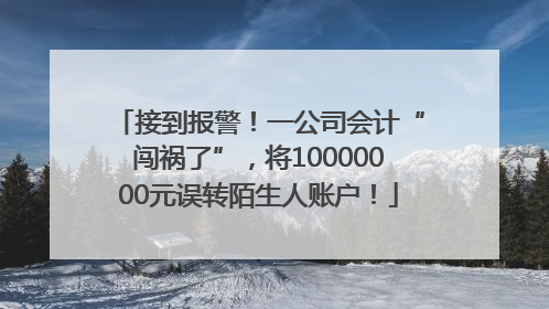 接到报警！一公司会计“闯祸了”，将10000000元误转陌生人账户！