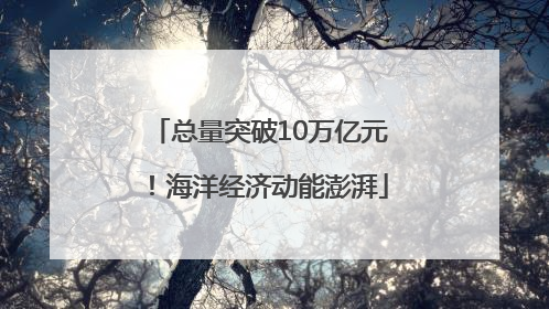 总量突破10万亿元！海洋经济动能澎湃