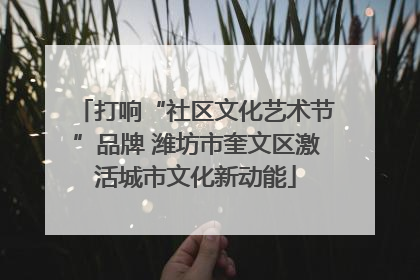 打响“社区文化艺术节”品牌 潍坊市奎文区激活城市文化新动能