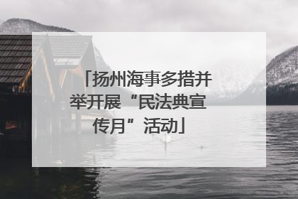 扬州海事多措并举开展“民法典宣传月”活动