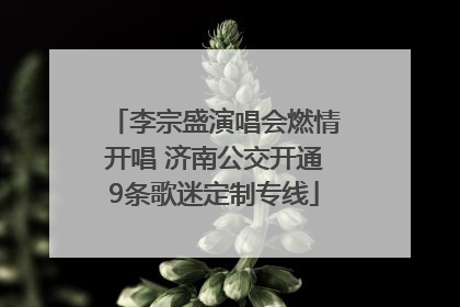 李宗盛演唱会燃情开唱 济南公交开通9条歌迷定制专线