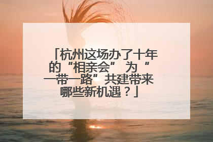 杭州这场办了十年的“相亲会” 为“一带一路”共建带来哪些新机遇？