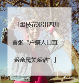 攀枝花发出四川首张“户籍人口直系亲属关系谱”