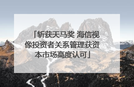 斩获天马奖 海信视像投资者关系管理获资本市场高度认可
