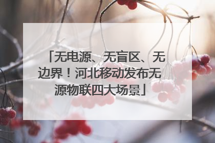 无电源、无盲区、无边界！河北移动发布无源物联四大场景