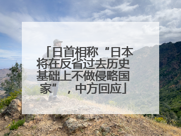 日首相称“日本将在反省过去历史基础上不做侵略国家”，中方回应