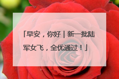 早安，你好｜新一批陆军女飞，全优通过！