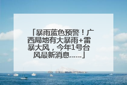 暴雨蓝色预警！广西局地有大暴雨+雷暴大风，今年1号台风最新消息……