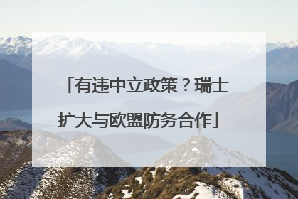 有违中立政策？瑞士扩大与欧盟防务合作