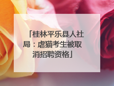 桂林平乐县人社局：虐猫考生被取消招聘资格