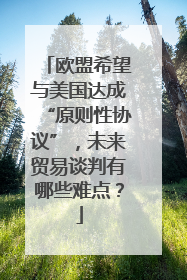 欧盟希望与美国达成“原则性协议”，未来贸易谈判有哪些难点？
