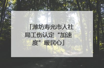 潍坊寿光市人社局工伤认定“加速度”暖民心