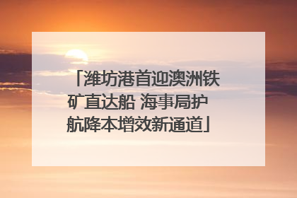潍坊港首迎澳洲铁矿直达船 海事局护航降本增效新通道