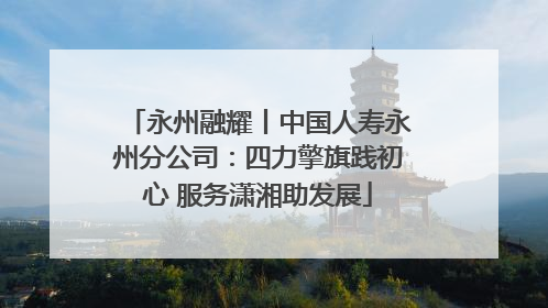 永州融耀丨中国人寿永州分公司：四力擎旗践初心 服务潇湘助发展