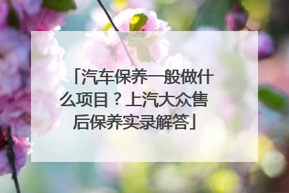 汽车保养一般做什么项目？上汽大众售后保养实录解答