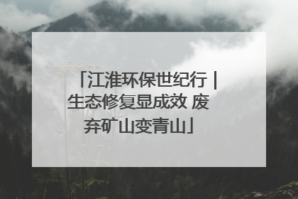 江淮环保世纪行｜生态修复显成效 废弃矿山变青山