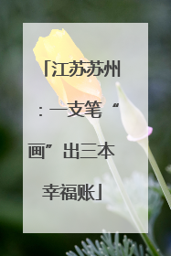 江苏苏州：一支笔“画”出三本幸福账
