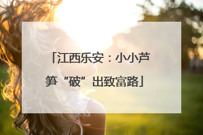 江西乐安：小小芦笋“破”出致富路