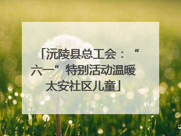 沅陵县总工会：“六一”特别活动温暖太安社区儿童