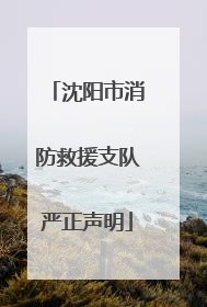 沈阳市消防救援支队严正声明