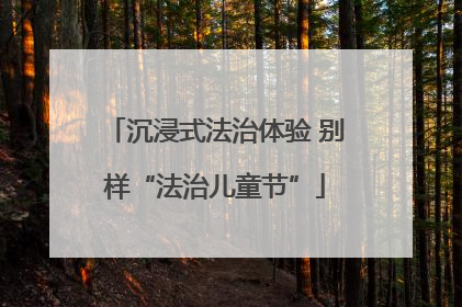 沉浸式法治体验 别样“法治儿童节”