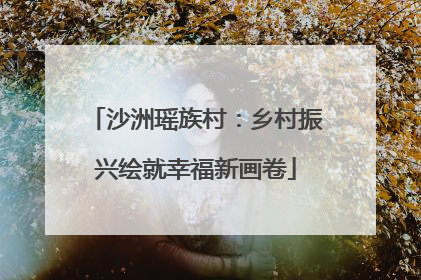 沙洲瑶族村：乡村振兴绘就幸福新画卷