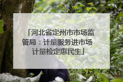河北省定州市市场监管局：计量服务进市场 计量检定惠民生