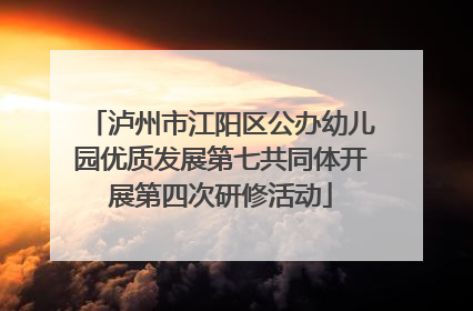 泸州市江阳区公办幼儿园优质发展第七共同体开展第四次研修活动