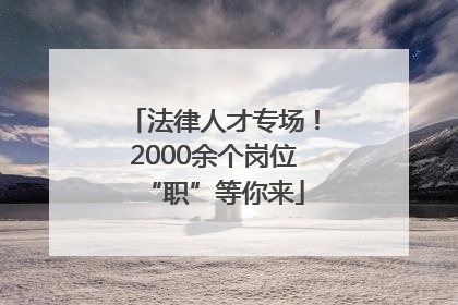 法律人才专场！2000余个岗位“职”等你来