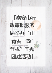 泰安市行政审批服务局举办“正青春‘政’有我”主题团建活动